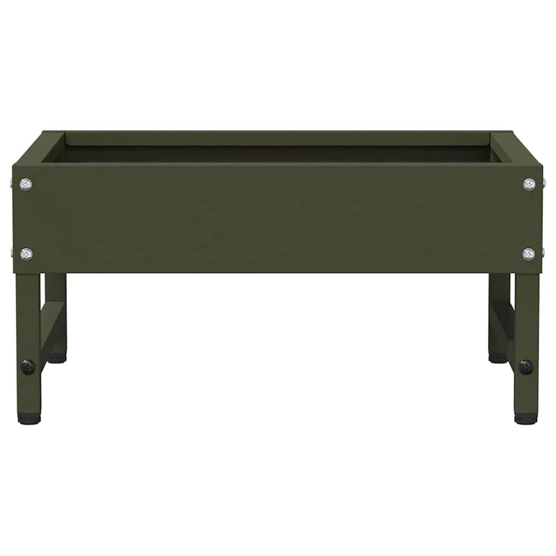 vidaXL Madár Etető Olajzöld 80 x 28 x 13.5 cm Hidegen Hengerelt Acél