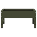 vidaXL Madár Etető Olajzöld 80 x 28 x 13.5 cm Hidegen Hengerelt Acél