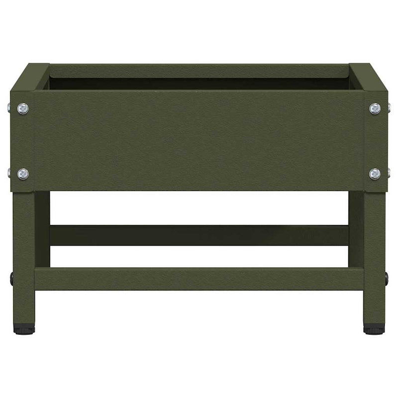 vidaXL Madár Etető Olajzöld 80 x 28 x 13.5 cm Hidegen Hengerelt Acél