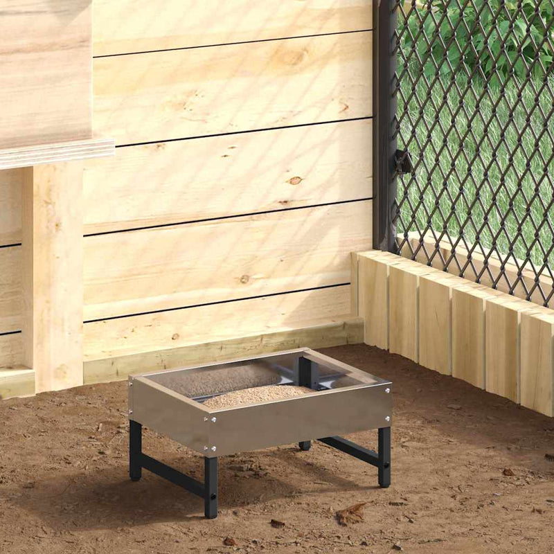 vidaXL Madár Etető Ezüst 80 x 28 x 13.5 cm Horganyzott acél