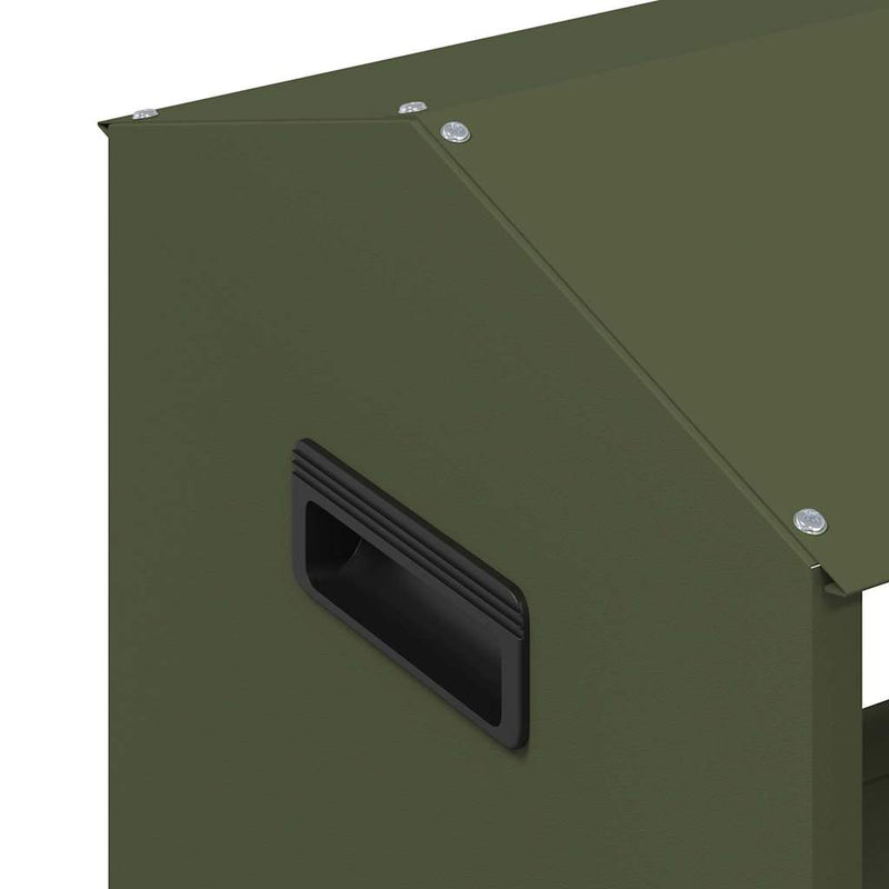 vidaXL Állattenyésztési takarmányzó Olajzöld 79 x 35 x 62 cm