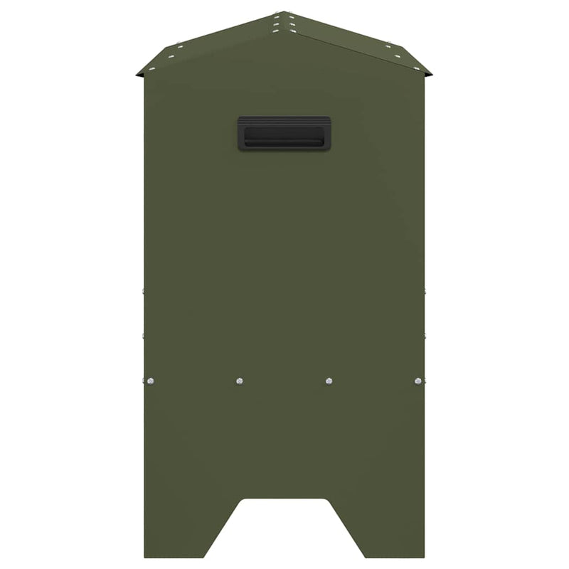 vidaXL Állattenyésztési takarmányzó Olajzöld 79 x 35 x 62 cm