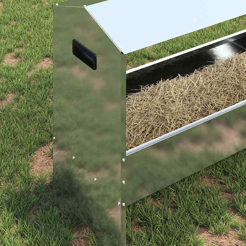 vidaXL Állattenyésztési takarmányzó Ezüst 79 x 35 x 62 cm