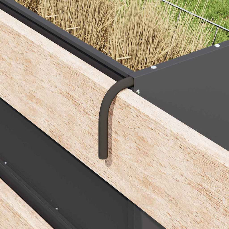 vidaXL Szénazsák Fekete 71 x 33 x 70 cm Hidegen Hengerelt Acél