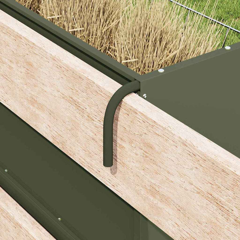 vidaXL Szénazsák Olajzöld 71 x 33 x 70 cm Hidegen Hengerelt Acél