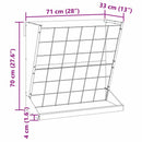 vidaXL Szénazsák Ezüst 71 x 33 x 70 cm Horganyzott acél