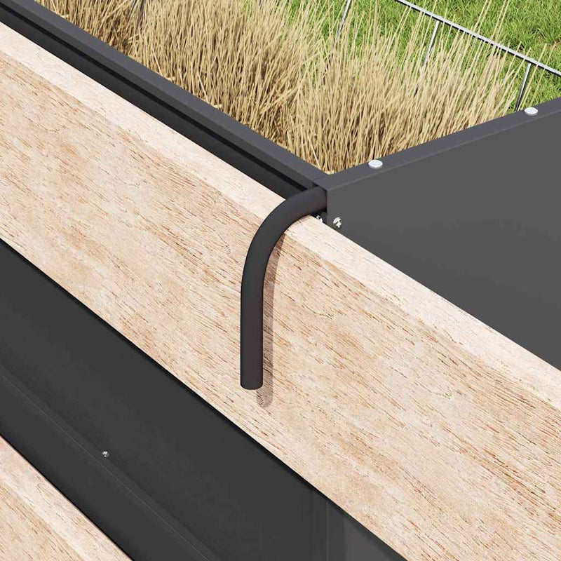 vidaXL Függő Szénatároló Fekete 61 x 33 x 66 cm Hidegen Hengerelt Acél