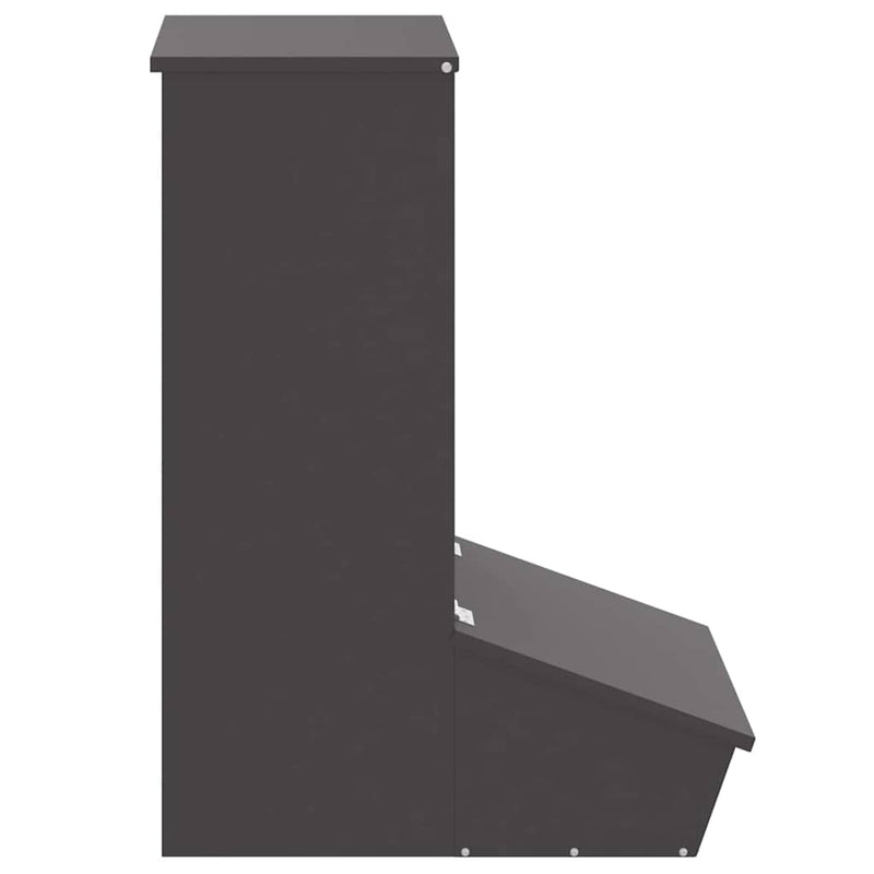 vidaXL Disznó Etető Fekete 55 x 51 x 91.5 cm Hidegen Hengerelt Acél