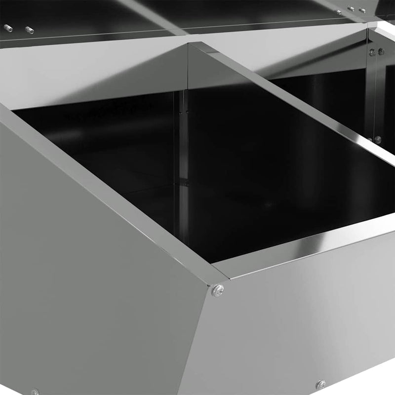 vidaXL Disznó Etető Ezüst 55 x 51 x 91.5 cm Horganyzott acél