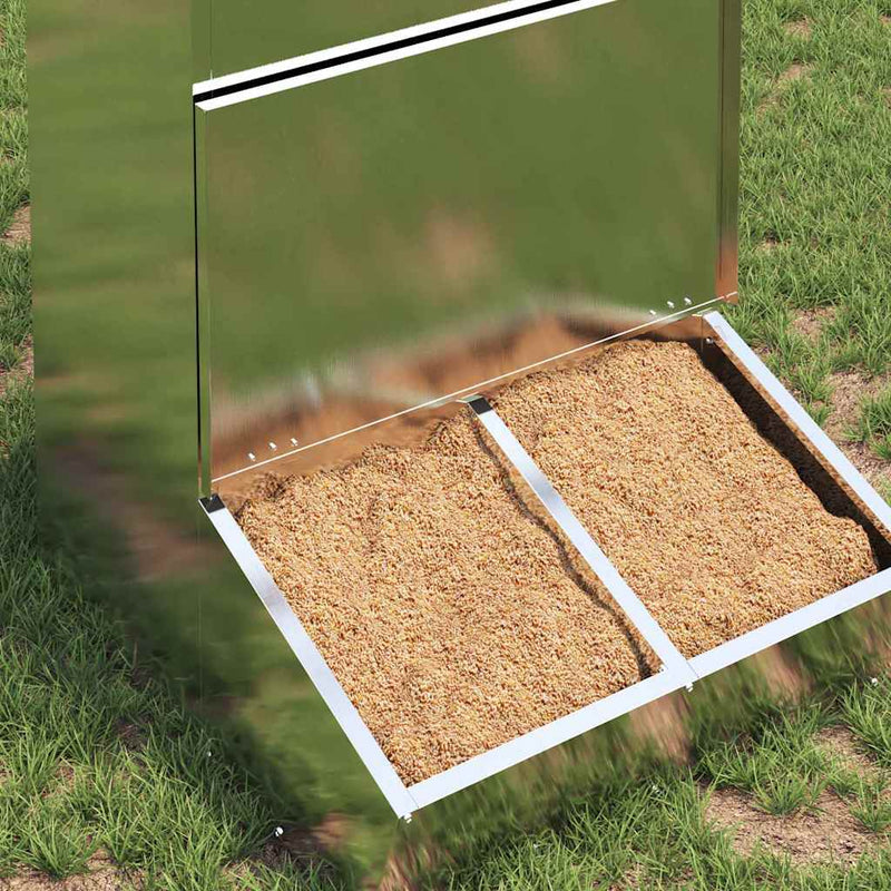 vidaXL Disznó Etető Ezüst 55 x 51 x 91.5 cm Horganyzott acél