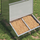 vidaXL Disznó Etető Ezüst 55 x 51 x 91.5 cm Horganyzott acél