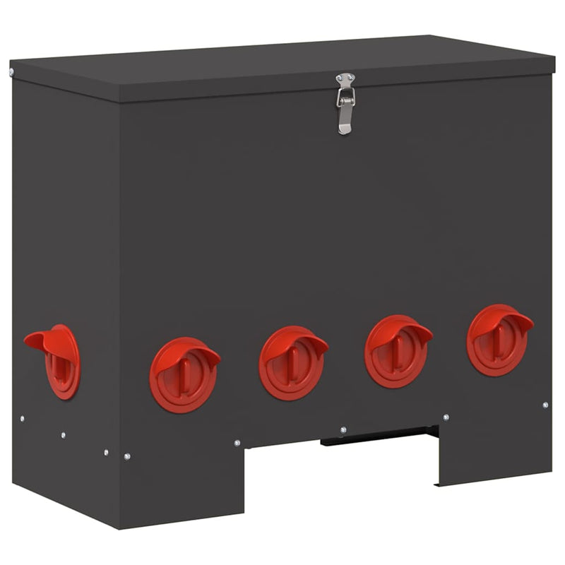 vidaXL Csirke etető Fekete 60.5 x 29 x 51 cm Hidegen Hengerelt Acél