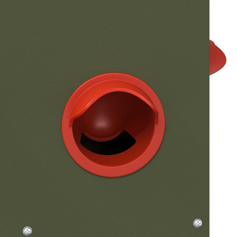 vidaXL Csirke etető Olajzöld 60.5 x 29 x 51 cm Hidegen Hengerelt Acél