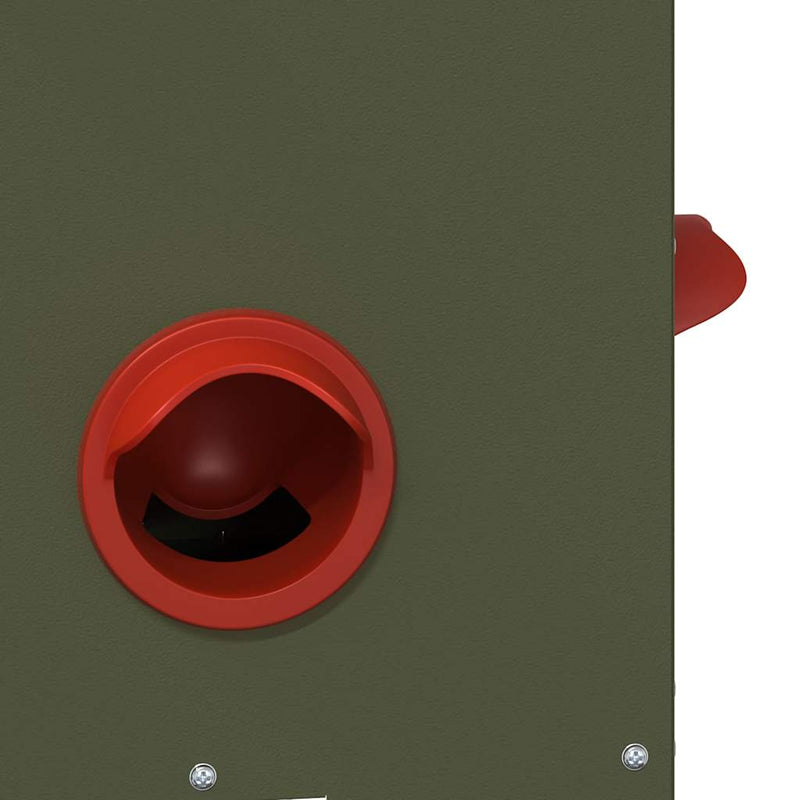 vidaXL Csirke etető Olajzöld 60.5 x 29 x 51 cm Hidegen Hengerelt Acél