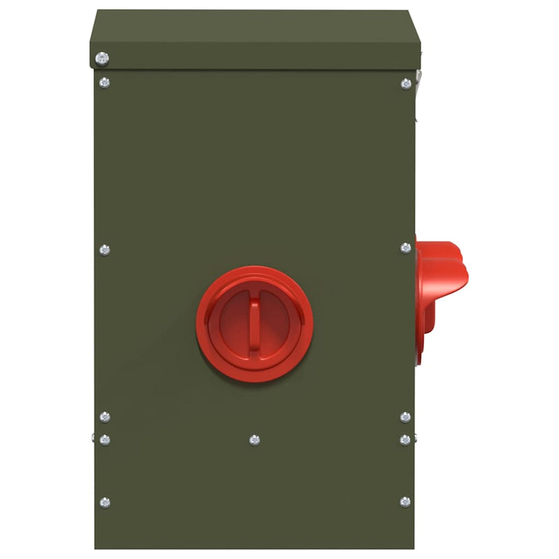 vidaXL Csirke etető Olajzöld 60.5 x 29 x 51 cm Hidegen Hengerelt Acél