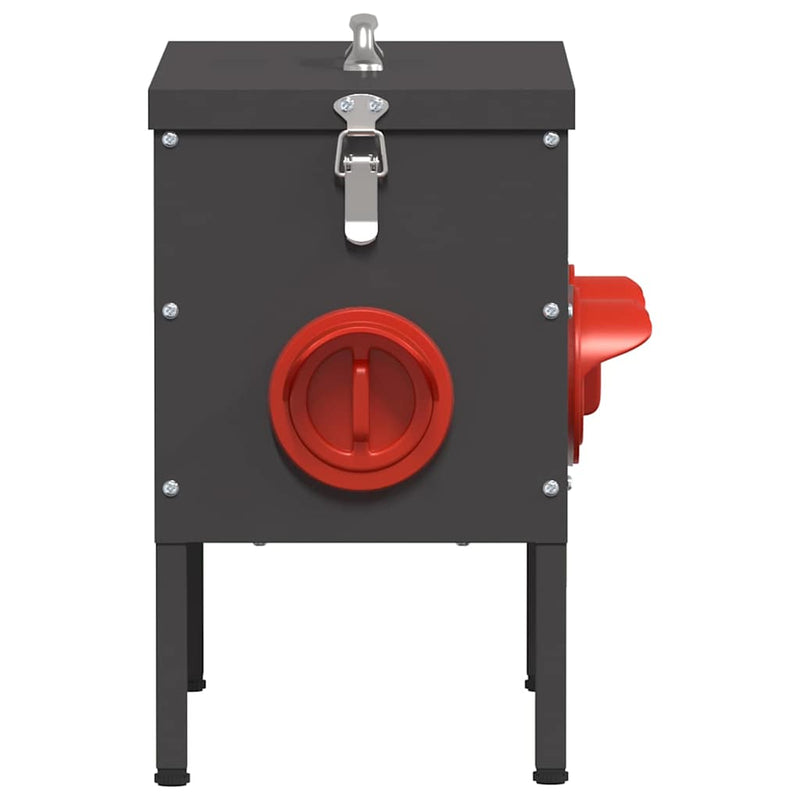 vidaXL Csirke etető Fekete 41,5 x 20,5 x 33 cm Hidegen Hengerelt Acél