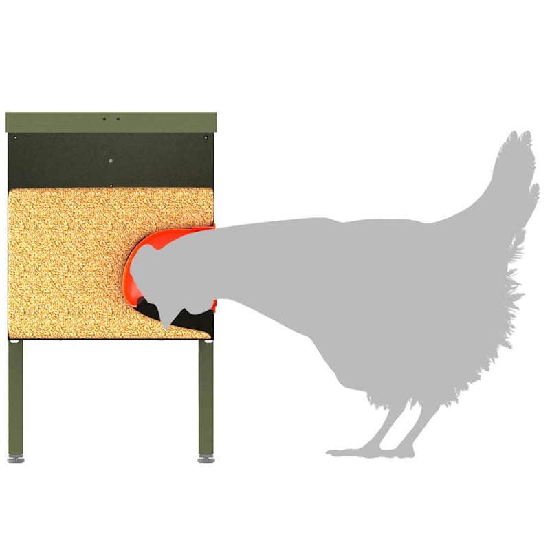 vidaXL Csirke etető Olajzöld 41,5 x 20,5 x 33 cm