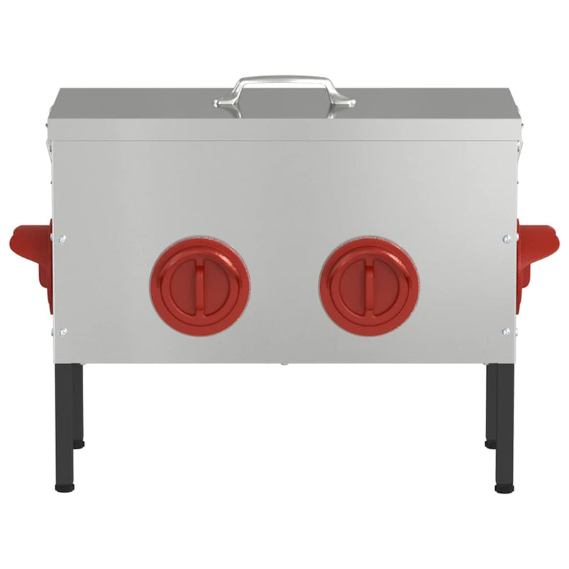 vidaXL Csirke etető Ezüst 41,5 x 20,5 x 33 cm Horganyzott acél