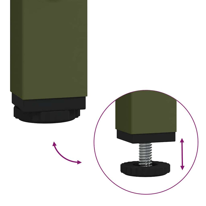 vidaXL Haszonállat Etető Olajzöld 100 x 60 x 90 cm