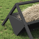 vidaXL Állattenyésztési takarmányzó Fekete 111 x 76 x 38 cm