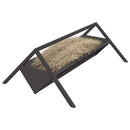 vidaXL Állattenyésztési takarmányzó Fekete 111 x 76 x 38 cm