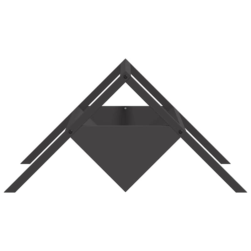 vidaXL Állattenyésztési takarmányzó Fekete 111 x 76 x 38 cm