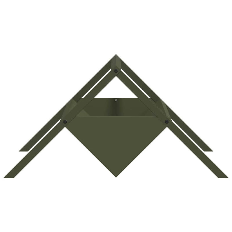 vidaXL Állattenyésztési takarmányzó Olajzöld 111 x 76 x 38 cm