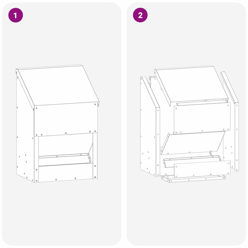 vidaXL Csirke etető Fekete 21 x 16 x 33 cm Hidegen Hengerelt Acél