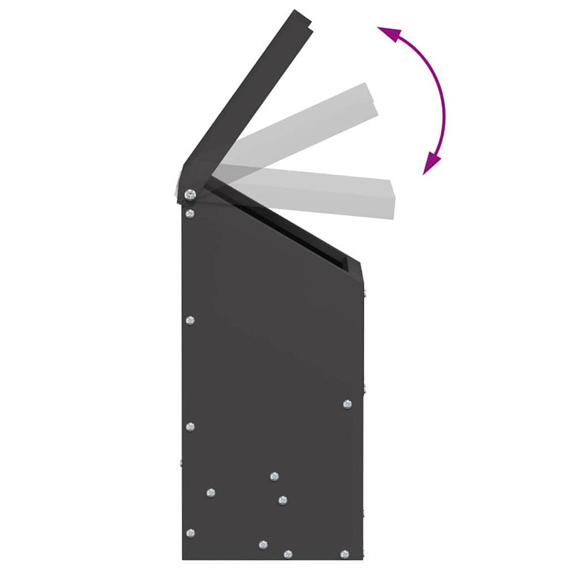 vidaXL Csirke etető Fekete 21 x 16 x 33 cm Hidegen Hengerelt Acél