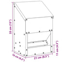 vidaXL Csirke etető Fekete 21 x 16 x 33 cm Hidegen Hengerelt Acél
