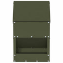 vidaXL Csirke etető Olajzöld 21 x 16 x 33 cm Hidegen Hengerelt Acél