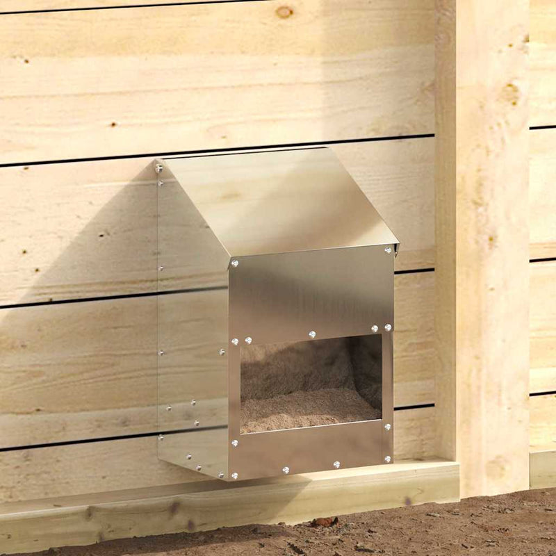 vidaXL Csirke etető Ezüst 21 x 16 x 33 cm Horganyzott acél