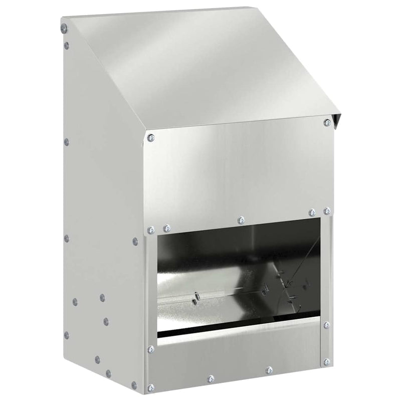 vidaXL Csirke etető Ezüst 21 x 16 x 33 cm Horganyzott acél