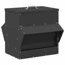 vidaXL Csirke etető Fekete 40,5 x 45 x 41 cm Hidegen Hengerelt Acél