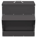 vidaXL Csirke etető Fekete 40,5 x 45 x 41 cm Hidegen Hengerelt Acél