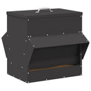 vidaXL Csirke etető Fekete 40,5 x 45 x 41 cm Hidegen Hengerelt Acél