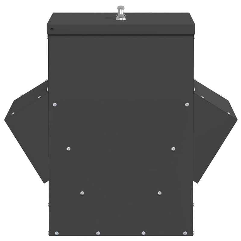 vidaXL Csirke etető Fekete 40,5 x 45 x 41 cm Hidegen Hengerelt Acél