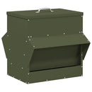 vidaXL Csirke etető Olajzöld 40,5 x 45 x 41 cm Hidegen Hengerelt Acél