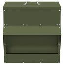 vidaXL Csirke etető Olajzöld 40,5 x 45 x 41 cm Hidegen Hengerelt Acél