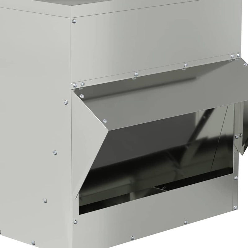 vidaXL Csirke etető Ezüst 40,5 x 45 x 41 cm Horganyzott acél