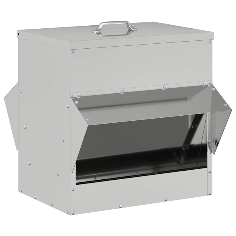 vidaXL Csirke etető Ezüst 40,5 x 45 x 41 cm Horganyzott acél