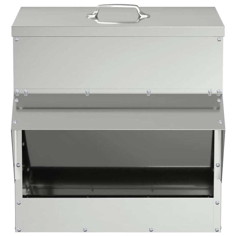 vidaXL Csirke etető Ezüst 40,5 x 45 x 41 cm Horganyzott acél