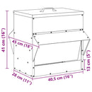 vidaXL Csirke etető Ezüst 40,5 x 45 x 41 cm Horganyzott acél