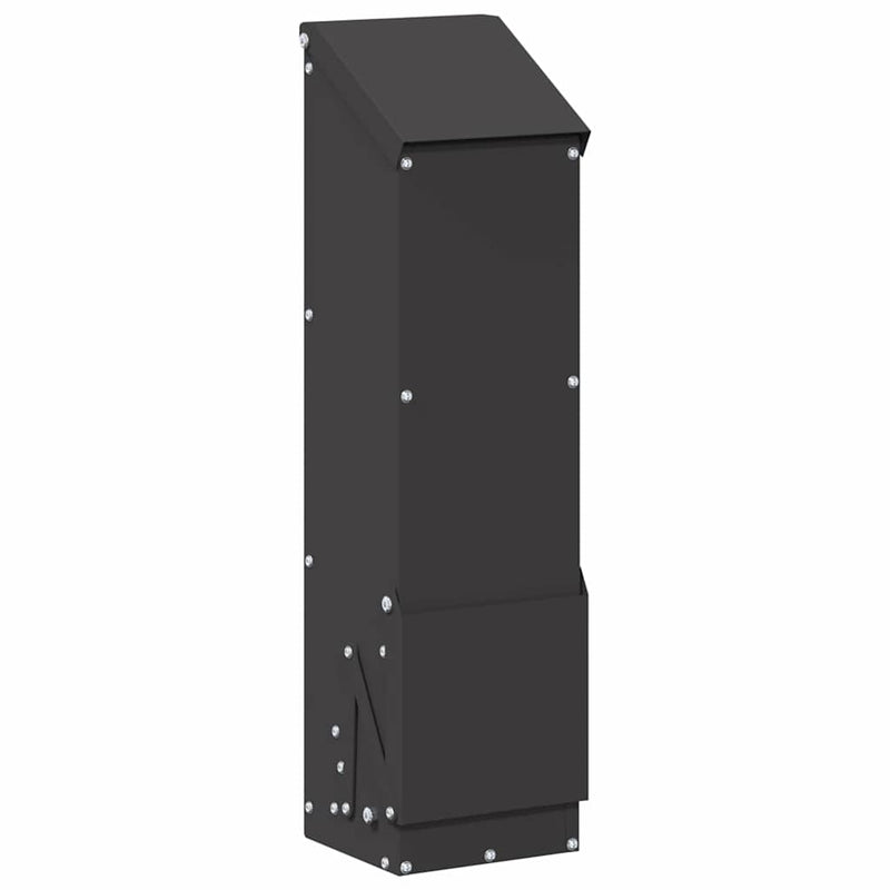 vidaXL Csirke etető Fekete 13 x 12 x 51 cm Hidegen Hengerelt Acél