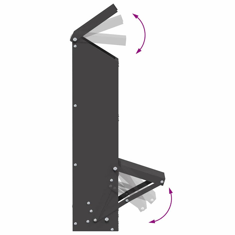 vidaXL Csirke etető Fekete 13 x 12 x 51 cm Hidegen Hengerelt Acél