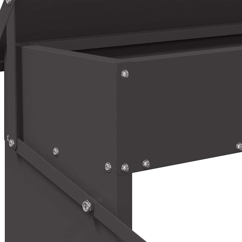 vidaXL Csirke Treadle Etető Fekete 48,5 x 39,5 x 19 cm