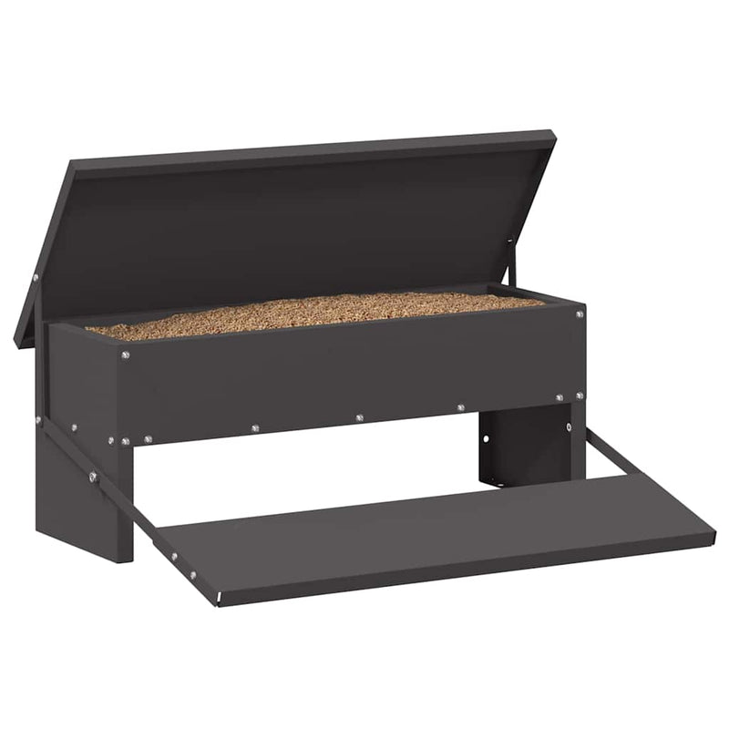 vidaXL Csirke Treadle Etető Fekete 48,5 x 39,5 x 19 cm