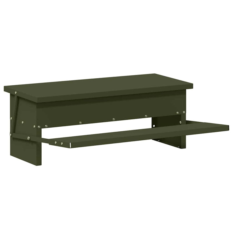 vidaXL Csirke Treadle Etető Olajzöld 48,5 x 39,5 x 19 cm