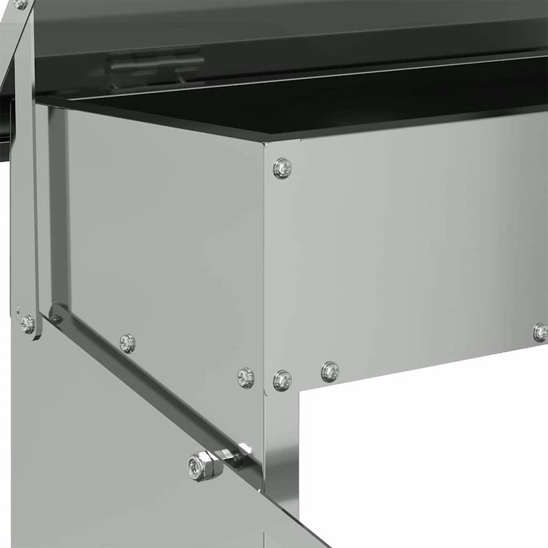 vidaXL Csirke Treadle Etető Ezüst 48,5 x 39,5 x 19 cm Horganyzott acél