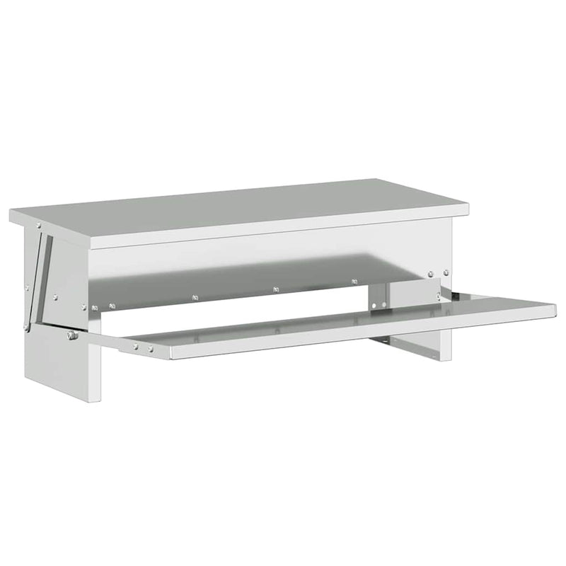 vidaXL Csirke Treadle Etető Ezüst 48,5 x 39,5 x 19 cm Horganyzott acél